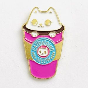 8/$40 Cat Catpuccino Coffee Meow Enamel Pin